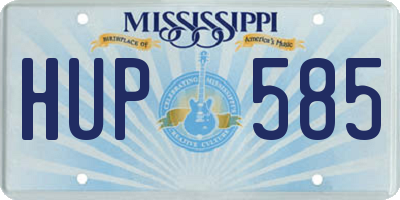 MS license plate HUP585