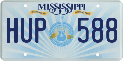 MS license plate HUP588
