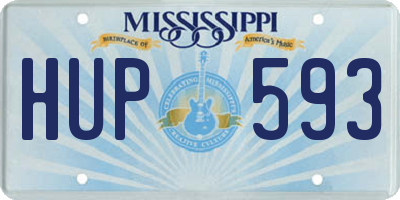MS license plate HUP593