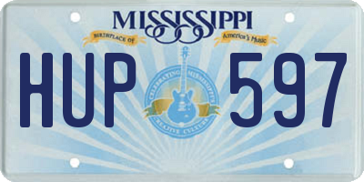 MS license plate HUP597