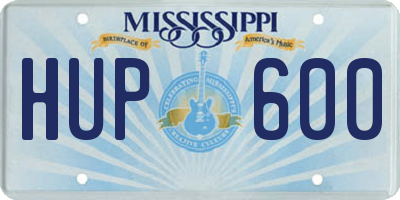 MS license plate HUP600