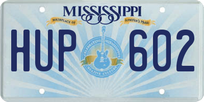 MS license plate HUP602