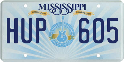 MS license plate HUP605