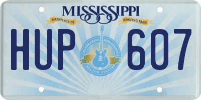 MS license plate HUP607