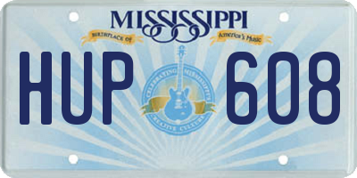 MS license plate HUP608