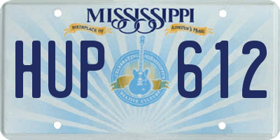 MS license plate HUP612