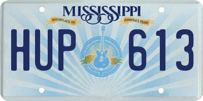 MS license plate HUP613