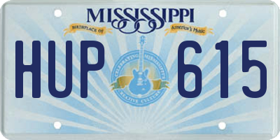 MS license plate HUP615