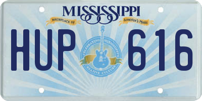 MS license plate HUP616