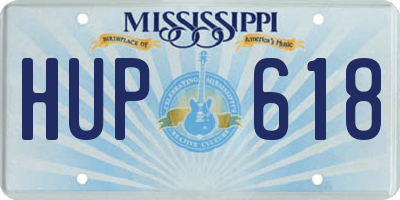 MS license plate HUP618