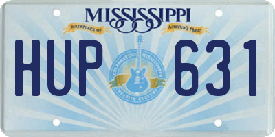 MS license plate HUP631