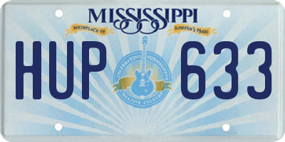 MS license plate HUP633