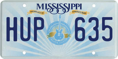 MS license plate HUP635