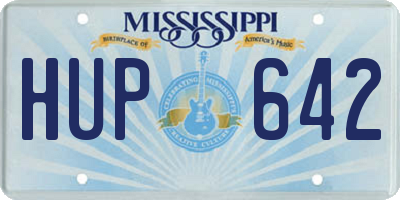 MS license plate HUP642