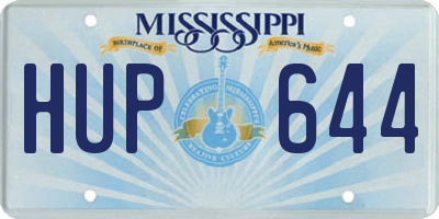 MS license plate HUP644
