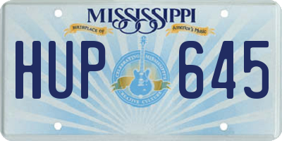 MS license plate HUP645