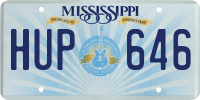 MS license plate HUP646