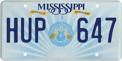 MS license plate HUP647
