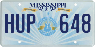 MS license plate HUP648