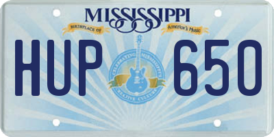 MS license plate HUP650