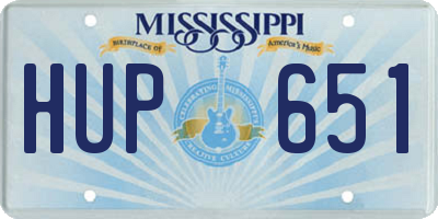 MS license plate HUP651