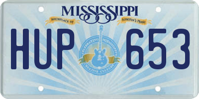 MS license plate HUP653