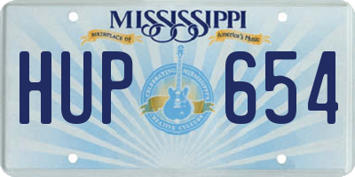 MS license plate HUP654