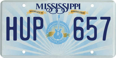 MS license plate HUP657