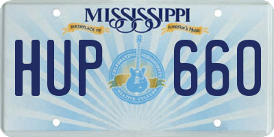 MS license plate HUP660
