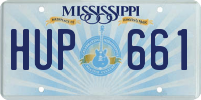 MS license plate HUP661