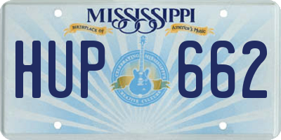 MS license plate HUP662