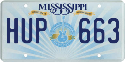 MS license plate HUP663