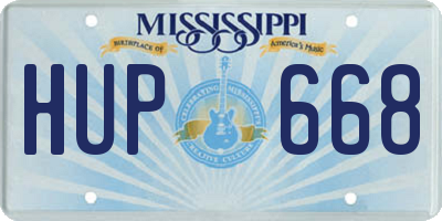 MS license plate HUP668
