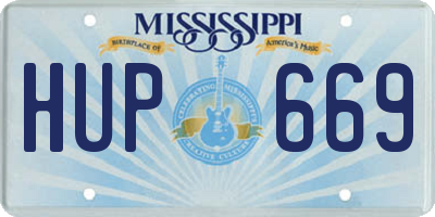 MS license plate HUP669