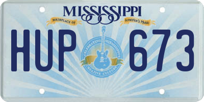 MS license plate HUP673