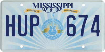 MS license plate HUP674