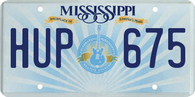 MS license plate HUP675