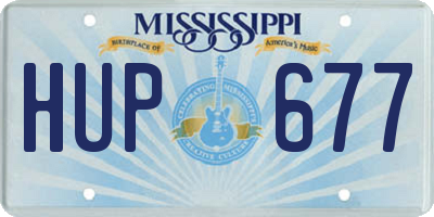 MS license plate HUP677