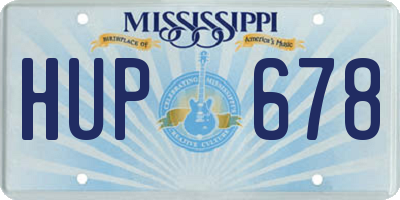 MS license plate HUP678