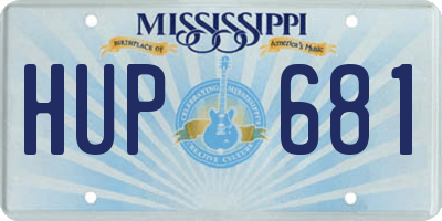 MS license plate HUP681