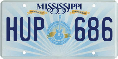 MS license plate HUP686