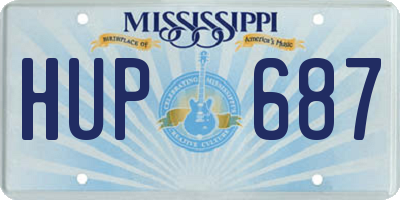 MS license plate HUP687