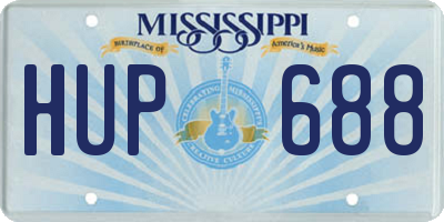 MS license plate HUP688