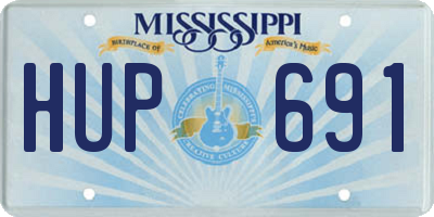 MS license plate HUP691