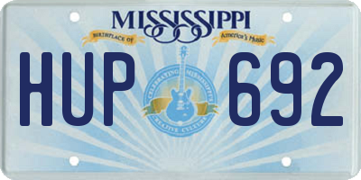MS license plate HUP692