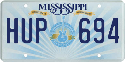 MS license plate HUP694