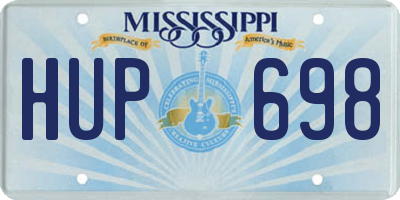 MS license plate HUP698