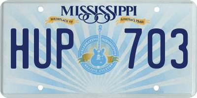 MS license plate HUP703