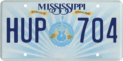 MS license plate HUP704