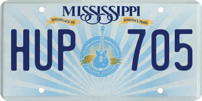 MS license plate HUP705